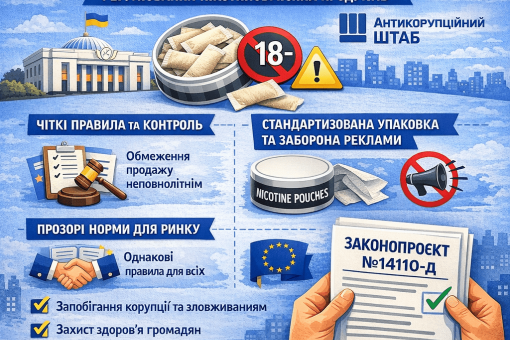 Антикорупційний штаб підтримує прийняття проєкту Закону України №14110-д за основу в першому читанні
